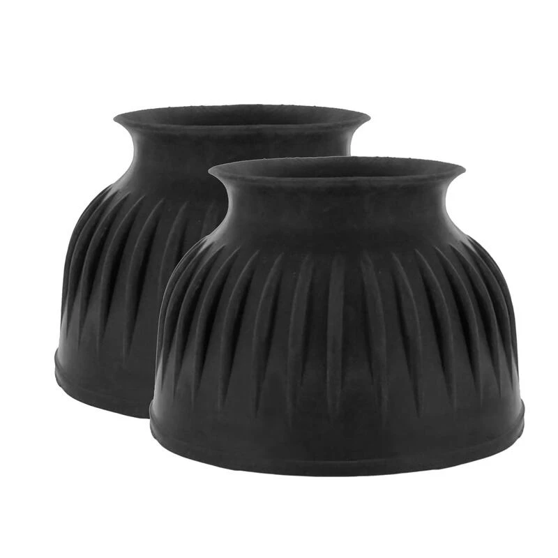 2 Cloches Fermées Caoutchouc équitation Cheval Et Poney Noir 1 2 Cloches Fermées Caoutchouc équitation Cheval Et Poney Noir
