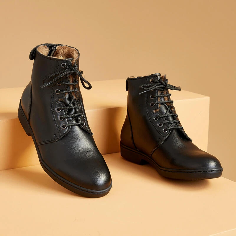 Boots à Lacets Chaudes équitation Adulte 500 WARM Noir 1 Boots à Lacets Chaudes équitation Adulte 500 WARM Noir