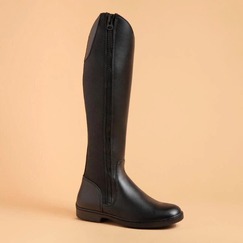 Bottes équitation Adulte 500 Synthétique Noir 2 Bottes équitation Adulte 500 Synthétique Noir – Image 2
