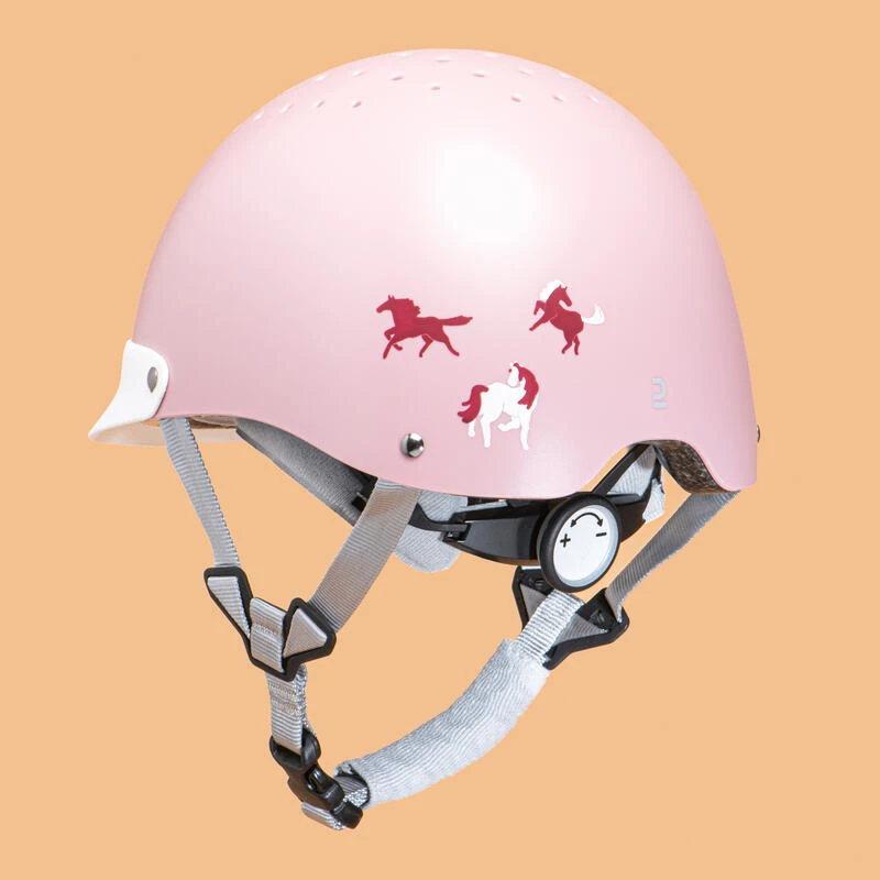 Casque équitation Enfant - 100 Rose 2 Casque équitation Enfant - 100 Rose – Image 2
