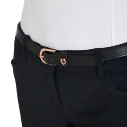 Ceinture D'équitation En Cuir Avec Motif Clincher En Or Rose -Fournitures Équestres Magasin ceinture dequitation en cuir avec motif clincher en or rose 2