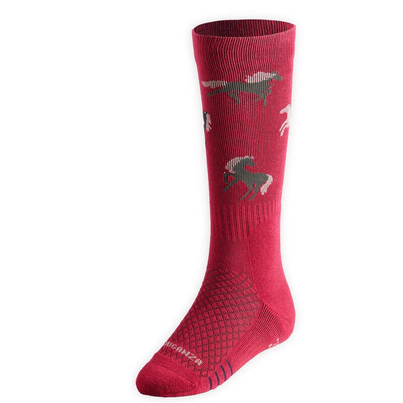 Chaussettes D'équitation Enfant SKS 500 Motifs Poneys Marine Et Rose. Lot De 2 7 Chaussettes D'équitation Enfant SKS 500 Motifs Poneys Marine Et Rose. Lot De 2 – Image 7