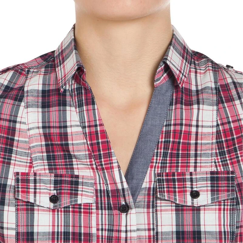 Chemise Manches Longues à Carreaux équitation Femme SENTIER Rose Et Blanc 7 Chemise Manches Longues à Carreaux équitation Femme SENTIER Rose Et Blanc – Image 7