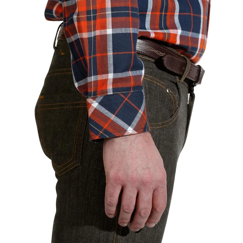 Chemise Manches Longues à Carreaux équitation Homme SENTIER Marine Et Rouge 7 Chemise Manches Longues à Carreaux équitation Homme SENTIER Marine Et Rouge – Image 7