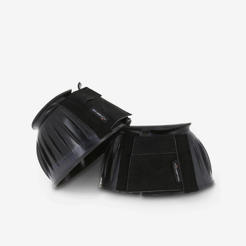 Cloches équitation Ouvertes Caoutchouc Cheval Et Poney - 100 Noires X2 1 Cloches équitation Ouvertes Caoutchouc Cheval Et Poney - 100 Noires X2