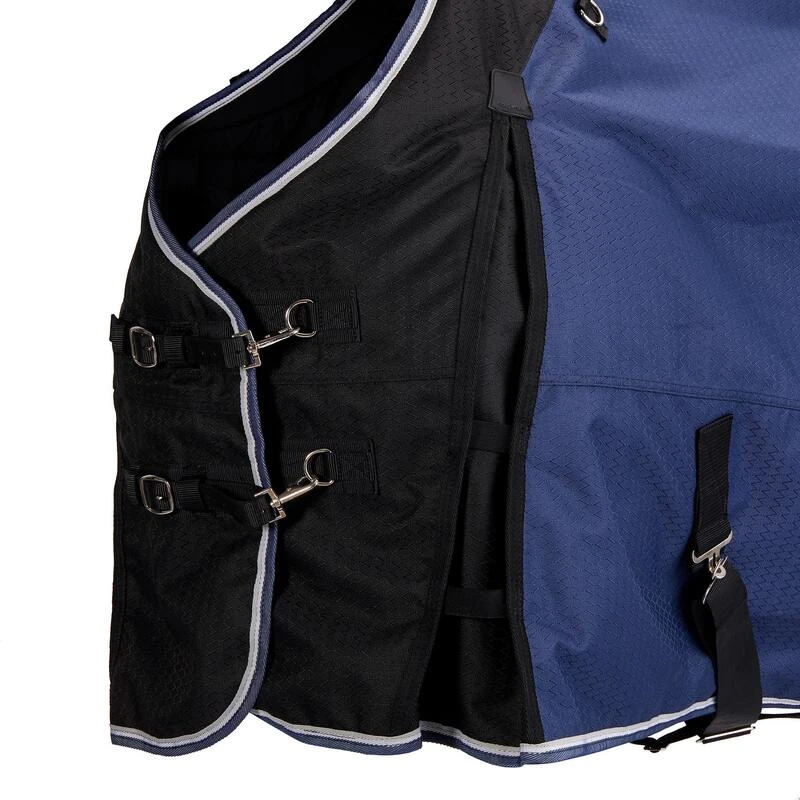 Couverture Imperméable équitation Poney ALLWEATHER 300 1000D Bleu Nuit 4 Couverture Imperméable équitation Poney ALLWEATHER 300 1000D Bleu Nuit – Image 4
