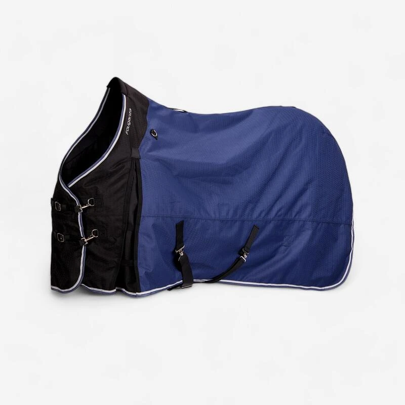 Couverture Imperméable équitation Poney ALLWEATHER 300 1000D Bleu Nuit 1 Couverture Imperméable équitation Poney ALLWEATHER 300 1000D Bleu Nuit
