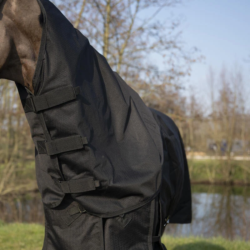 Couvre-cou équitation Imperméable Cheval - Allweather Light Noir 4 Couvre-cou équitation Imperméable Cheval - Allweather Light Noir – Image 4