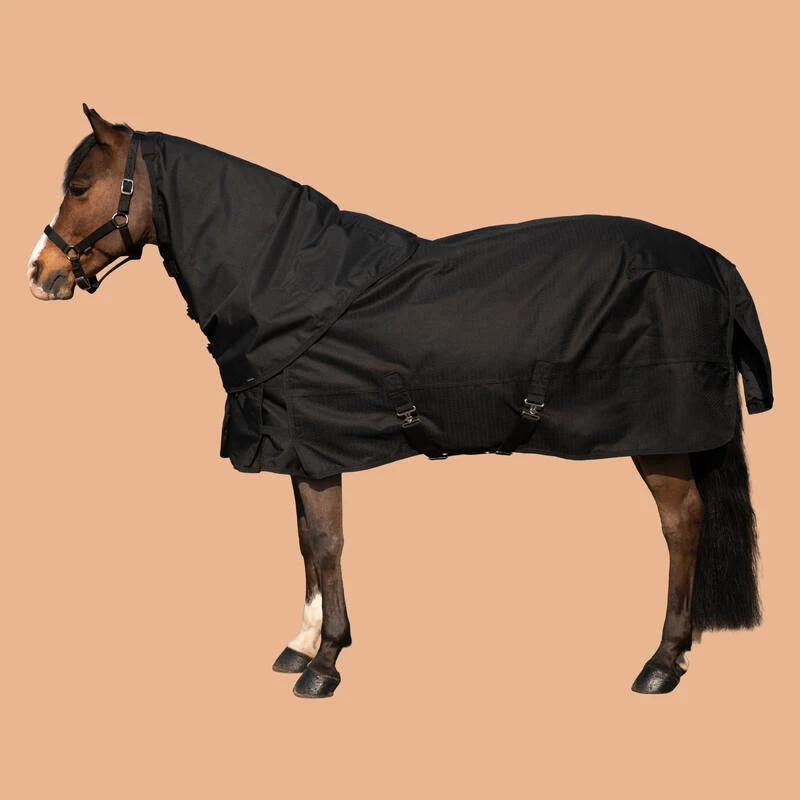 Couvre-cou équitation Imperméable Cheval - Allweather Light Noir 7 Couvre-cou équitation Imperméable Cheval - Allweather Light Noir – Image 7
