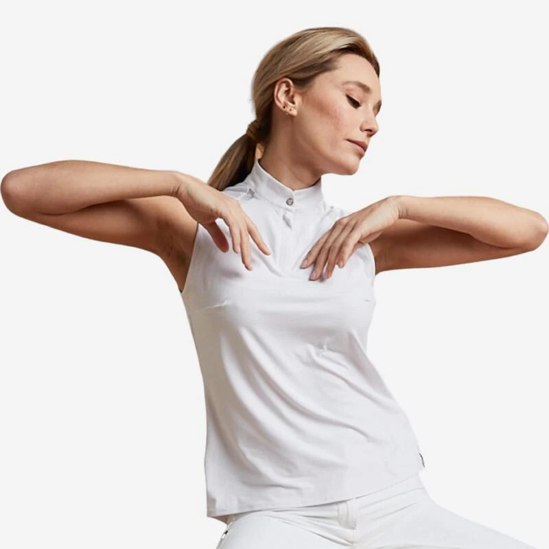 Débardeur De Concours équitation Léger Femme - 500 Blanc 1 Débardeur De Concours équitation Léger Femme - 500 Blanc