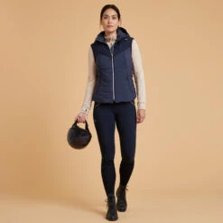 Doudoune équitation Sans Manches Chaud Femme - 900 Marine -Fournitures Équestres Magasin doudoune equitation sans manches chaud femme 900 marine 2