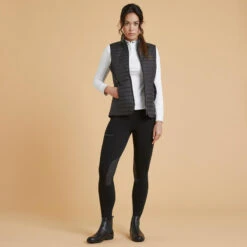 Doudoune équitation Sans Manches Femme - 100 Noire -Fournitures Équestres Magasin doudoune equitation sans manches femme 100 noire 2
