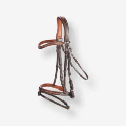 Filet équitation Cuir Muserolle Française Surpiqué Poney - 580 Marron