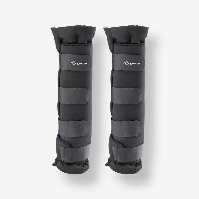 Guêtres De Repos équitation Avec Coton Cheval Et Poney - Stable Boots Noire X2 1 Guêtres De Repos équitation Avec Coton Cheval Et Poney - Stable Boots Noire X2