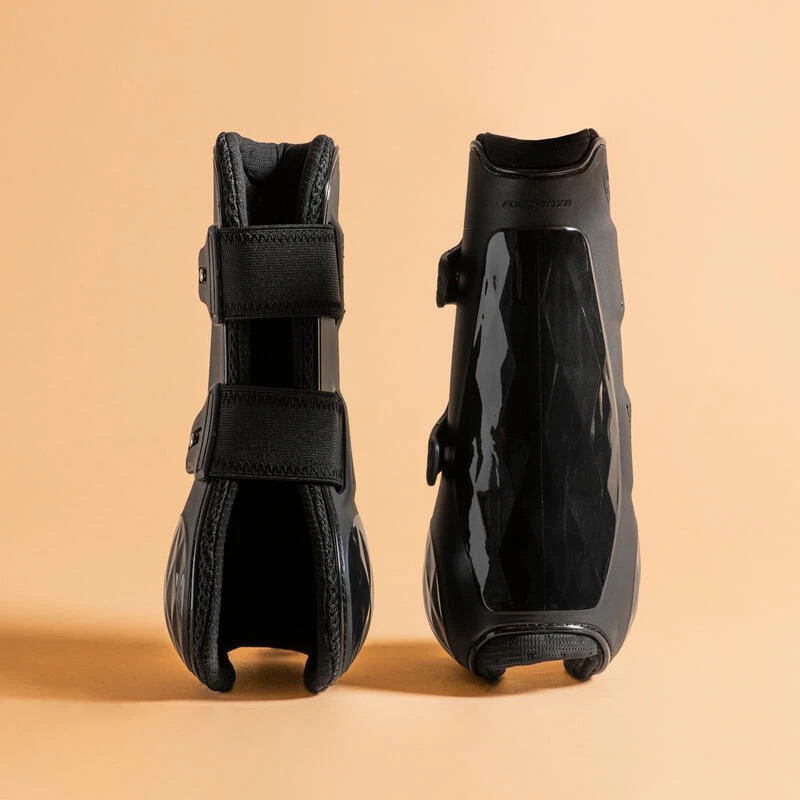 Guêtres équitation Ouvertes Cheval Et Poney - Mesh 560 Noires X2 2 Guêtres équitation Ouvertes Cheval Et Poney - Mesh 560 Noires X2 – Image 2