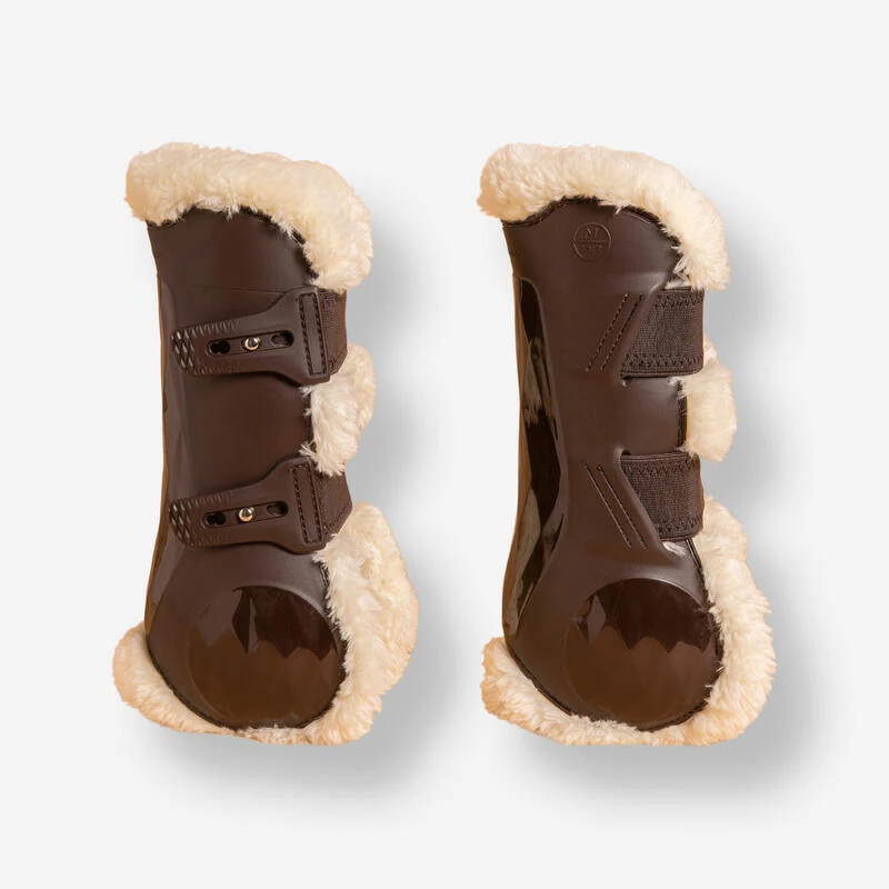 Guêtres équitation Ouvertes Mouton Synthétique - 580 Marrons X2 1 Guêtres équitation Ouvertes Mouton Synthétique - 580 Marrons X2