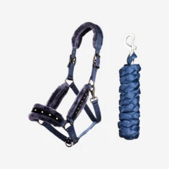 Kit Licol Et Longe équitation Cheval Et Poney - Strass Bleu Noir