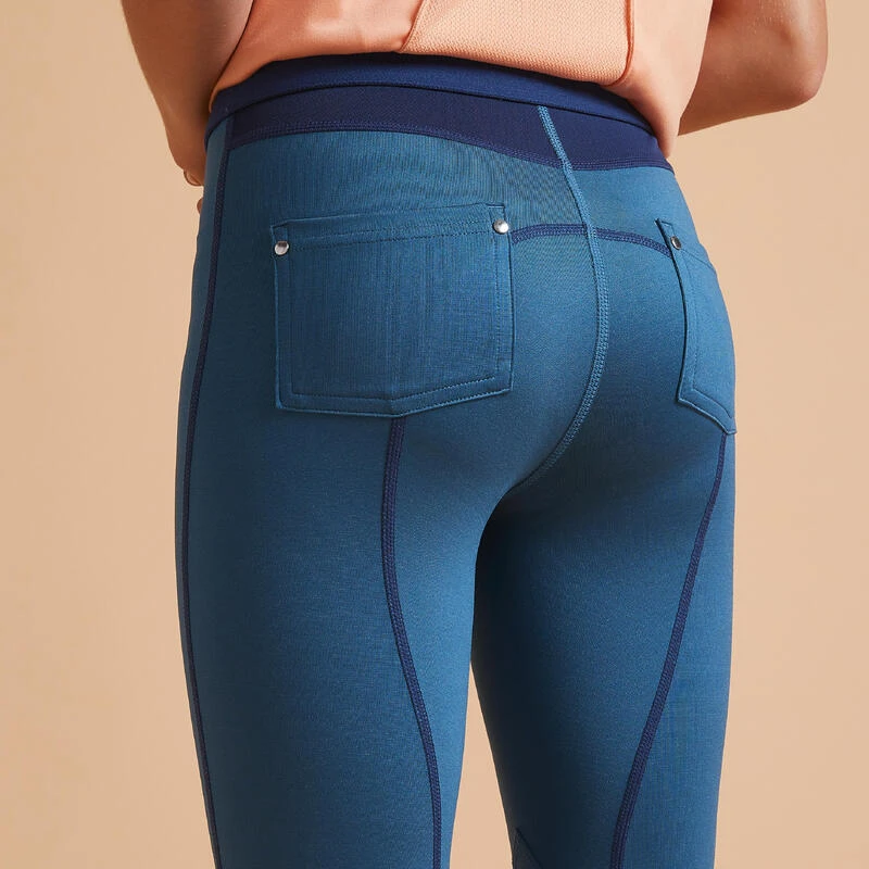Legging équitation Léger Enfant - 100 Bleu Tempête 4 Legging équitation Léger Enfant - 100 Bleu Tempête – Image 4