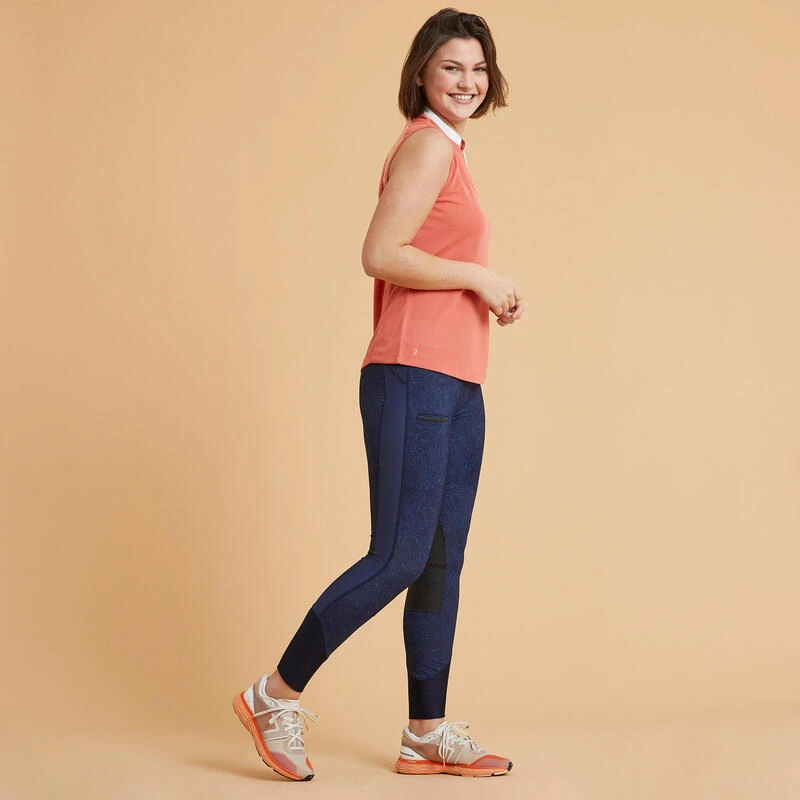 Legging équitation Léger Femme - 100 Bleu Print 2 Legging équitation Léger Femme - 100 Bleu Print – Image 2