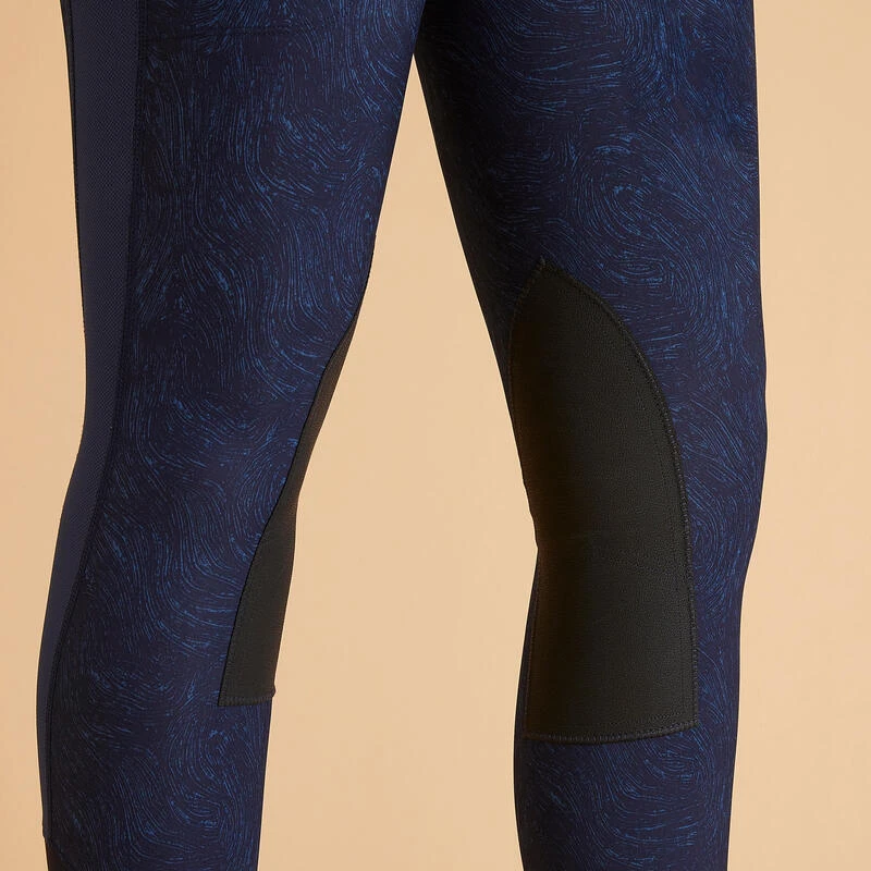 Legging équitation Léger Femme - 100 Bleu Print 6 Legging équitation Léger Femme - 100 Bleu Print – Image 6