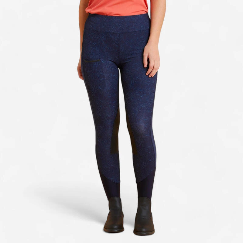 Legging équitation Léger Femme - 100 Bleu Print 1 Legging équitation Léger Femme - 100 Bleu Print