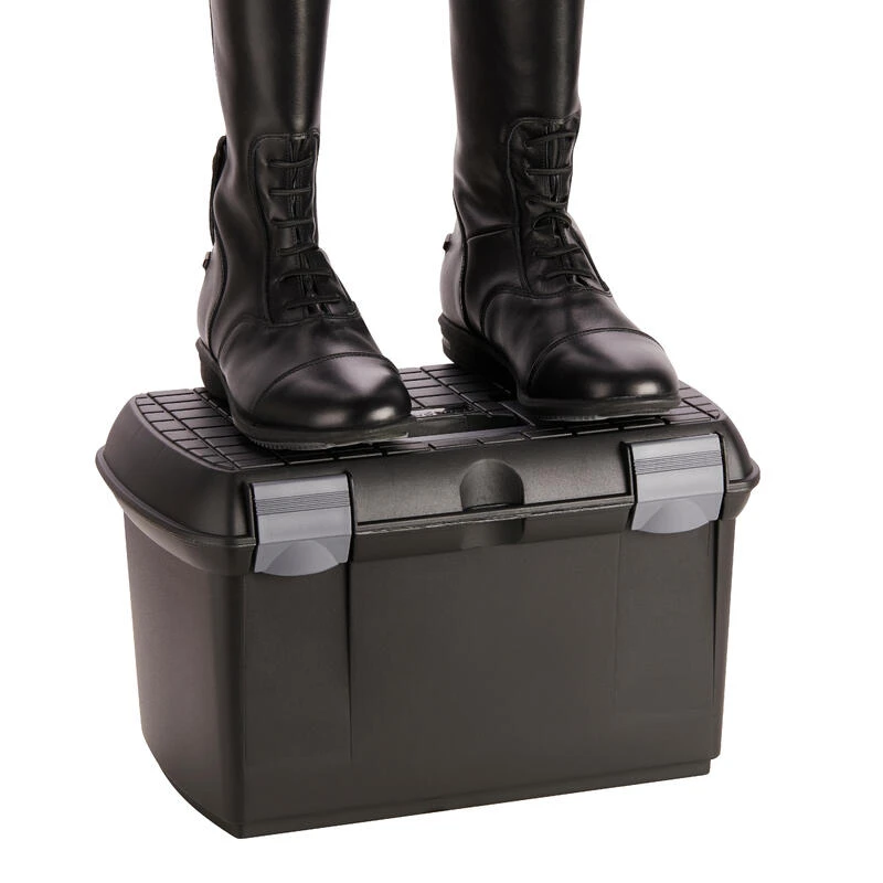 Mallette De Pansage équitation 500 Noir Et Gris 2 Mallette De Pansage équitation 500 Noir Et Gris – Image 2