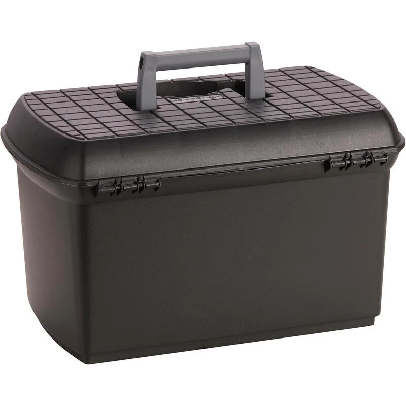 Mallette De Pansage équitation 500 Noir Et Gris 3 Mallette De Pansage équitation 500 Noir Et Gris – Image 3