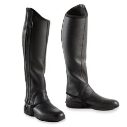 Mini-chaps En Cuir équitation Adulte 560 SOUFFLET Noir -Fournitures Équestres Magasin mini chaps en cuir equitation adulte 560 soufflet noir 2