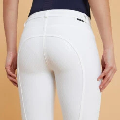 Pantalon Concours équitation Femme BR580 FULLGRIP Assise Complète Silicone Blanc -Fournitures Équestres Magasin pantalon concours equitation femme br580 fullgrip assise complete silicone blanc 2