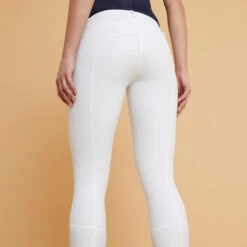 Pantalon Concours équitation Femme BR580 FULLGRIP Assise Complète Silicone Blanc -Fournitures Équestres Magasin pantalon concours equitation femme br580 fullgrip assise complete silicone blanc 3