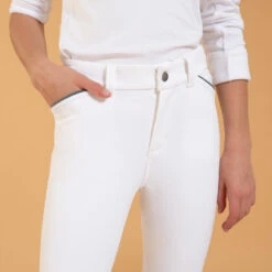 Pantalon De Concours équitation Basanes Agrippantes Enfant - 500 Blanc -Fournitures Équestres Magasin pantalon de concours equitation basanes agrippantes enfant 500 blanc 2