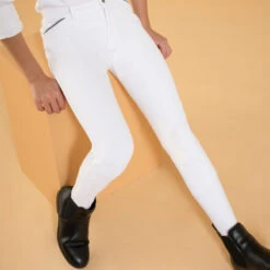 Pantalon De Concours équitation Basanes Agrippantes Enfant - 500 Blanc -Fournitures Équestres Magasin pantalon de concours equitation basanes agrippantes enfant 500 blanc 4
