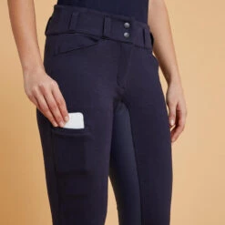 PANTALON DRESSAGE FEMME MARINE 100 -Fournitures Équestres Magasin pantalon dressage femme marine 100 4