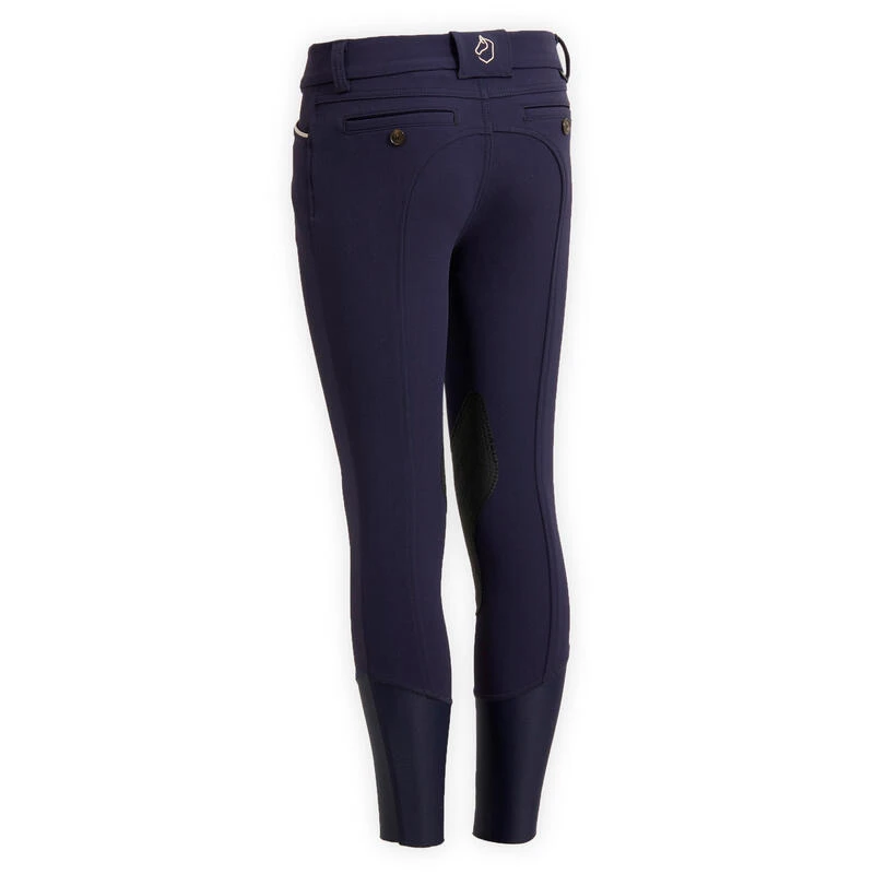 Pantalon équitation Basanes Agrippantes Enfant - 500 Marine 2 Pantalon équitation Basanes Agrippantes Enfant - 500 Marine – Image 2
