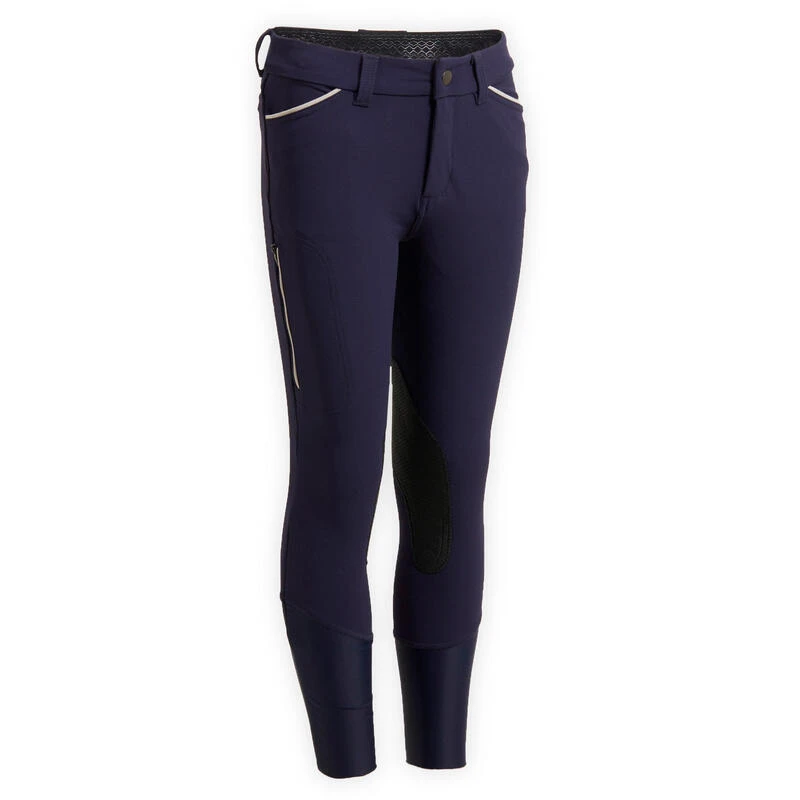 Pantalon équitation Basanes Agrippantes Enfant - 500 Marine 1 Pantalon équitation Basanes Agrippantes Enfant - 500 Marine