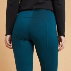 Pantalon équitation Chaud Femme - 100 Bleu Pétrole -Fournitures Équestres Magasin pantalon equitation chaud femme 100 bleu petrole 2