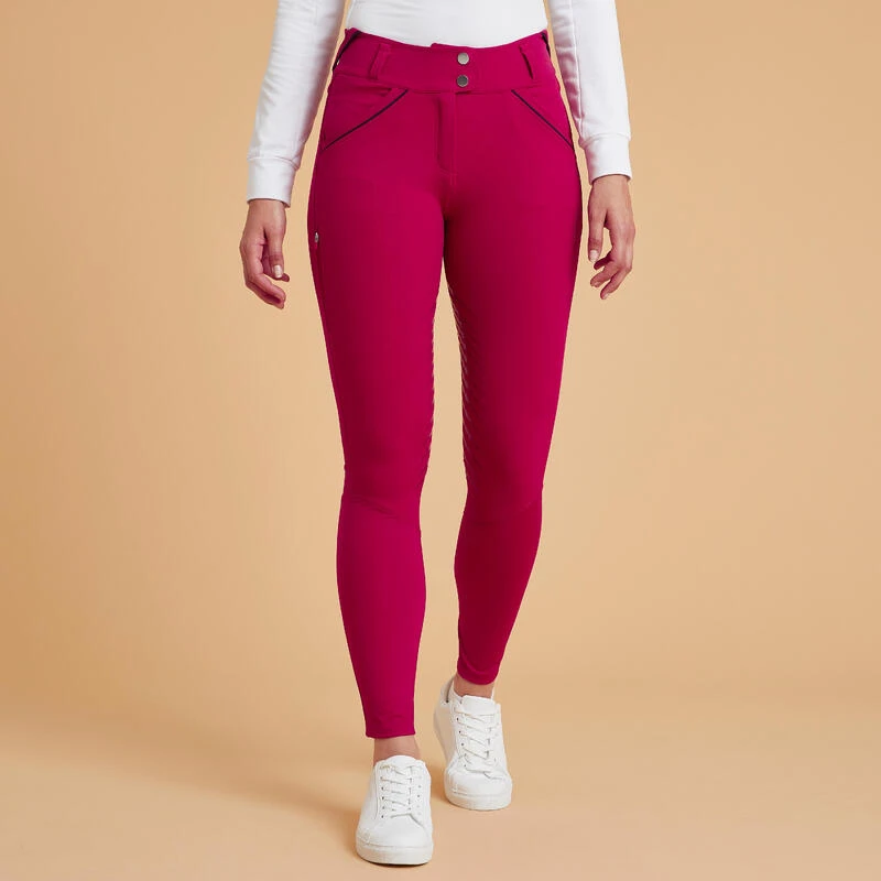 Pantalon équitation Classic Grip Femme - 900 Rose Cardinal 1 Pantalon équitation Classic Grip Femme - 900 Rose Cardinal
