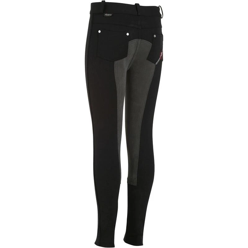 Pantalon équitation Enfant FULLSEAT Noir Et Gris 2 Pantalon équitation Enfant FULLSEAT Noir Et Gris – Image 2