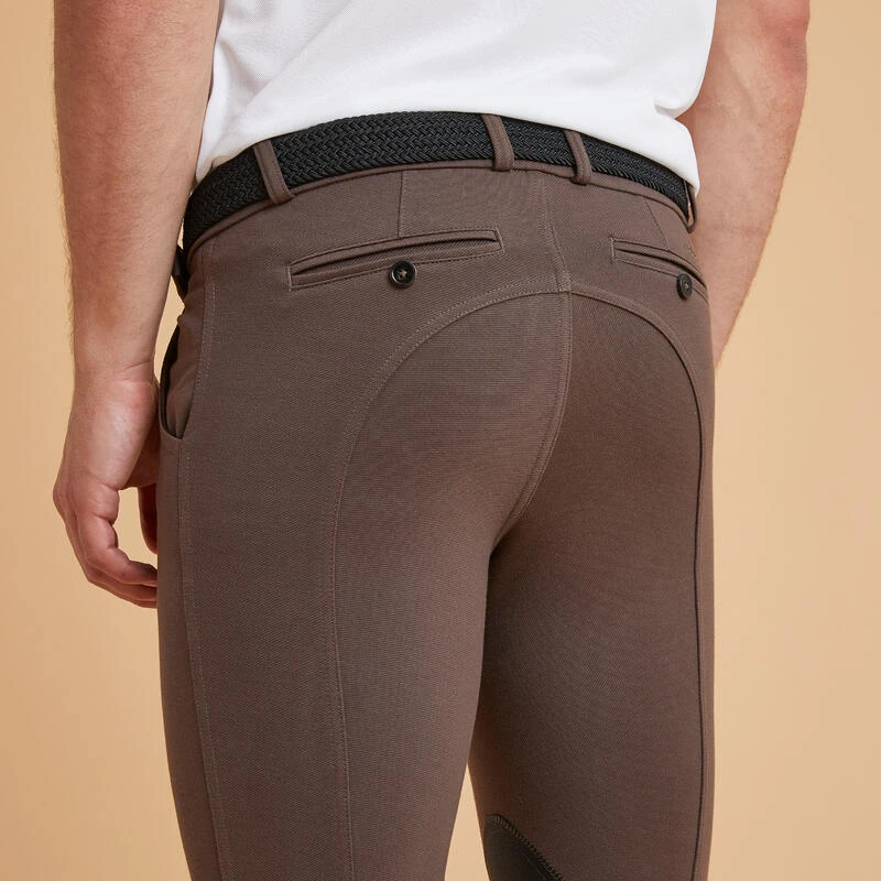 Pantalon équitation Homme 140 Basanes Agrippantes Marron 3 Pantalon équitation Homme 140 Basanes Agrippantes Marron – Image 3