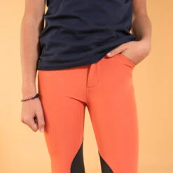 Pantalon équitation Léger Mesh Basanes Agrippantes Enfant - 500 Terracotta -Fournitures Équestres Magasin pantalon equitation leger mesh basanes agrippantes enfant 500 terracotta 2