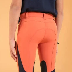 Pantalon équitation Léger Mesh Basanes Agrippantes Enfant - 500 Terracotta -Fournitures Équestres Magasin pantalon equitation leger mesh basanes agrippantes enfant 500 terracotta 3