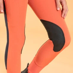 Pantalon équitation Léger Mesh Basanes Agrippantes Enfant - 500 Terracotta -Fournitures Équestres Magasin pantalon equitation leger mesh basanes agrippantes enfant 500 terracotta 5
