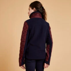 Polaire équitation Bi-matière Chaude Enfant - 500 Bordeaux Et Marine -Fournitures Équestres Magasin polaire equitation bi matiere chaude enfant 500 bordeaux et marine 5
