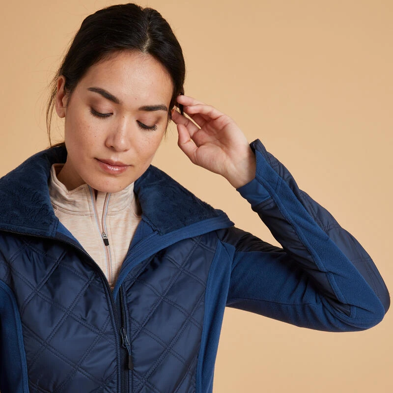 Polaire équitation Bi-matière Femme - 500 Marine 5 Polaire équitation Bi-matière Femme - 500 Marine – Image 5