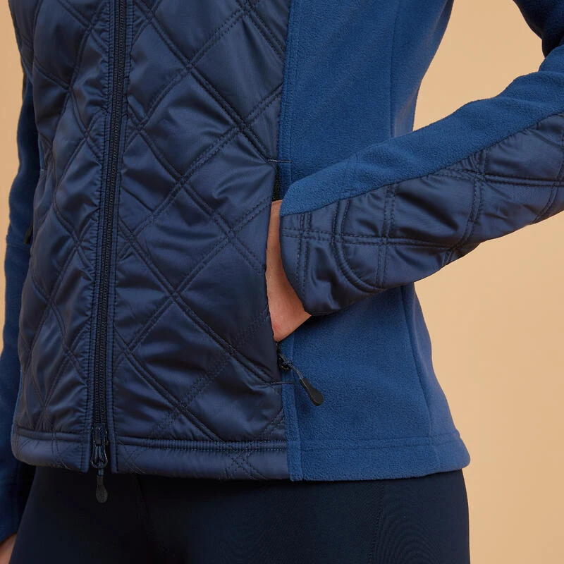 Polaire équitation Bi-matière Femme - 500 Marine 6 Polaire équitation Bi-matière Femme - 500 Marine – Image 6
