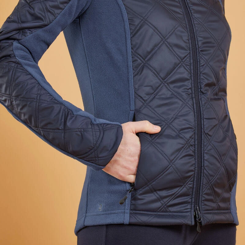 Polaire équitation Bi-matière Femme - 500 Marine 9 Polaire équitation Bi-matière Femme - 500 Marine – Image 9