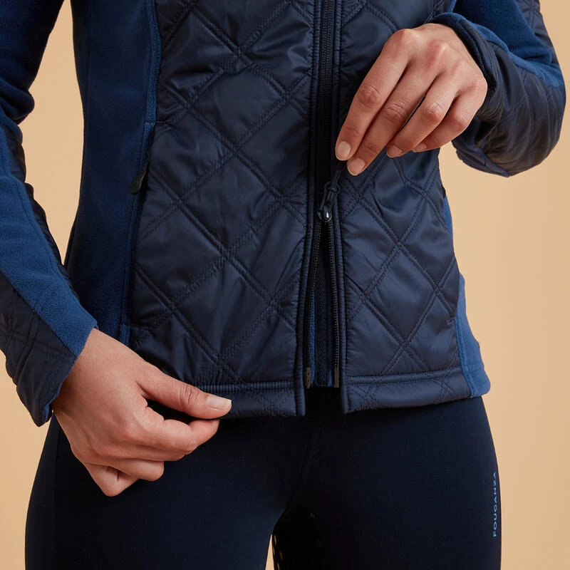 Polaire équitation Bi-matière Femme - 500 Marine 10 Polaire équitation Bi-matière Femme - 500 Marine – Image 10