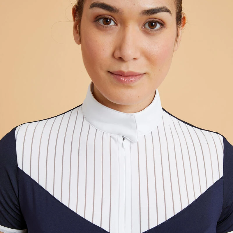 Polo De Concours équitation Manches Courtes Femme - 500 Marine 3 Polo De Concours équitation Manches Courtes Femme - 500 Marine – Image 3