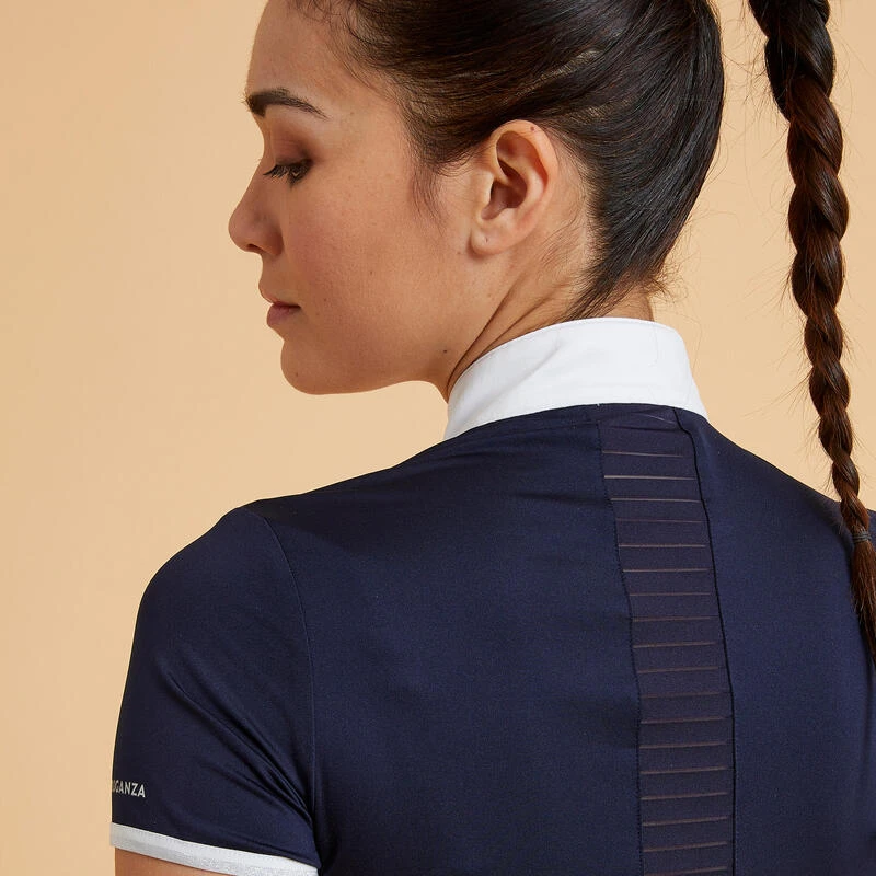 Polo De Concours équitation Manches Courtes Femme - 500 Marine 5 Polo De Concours équitation Manches Courtes Femme - 500 Marine – Image 5