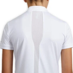 Polo De Concours équitation Manches Courtes Fille - 500 Blanc -Fournitures Équestres Magasin polo de concours equitation manches courtes fille 500 blanc 3